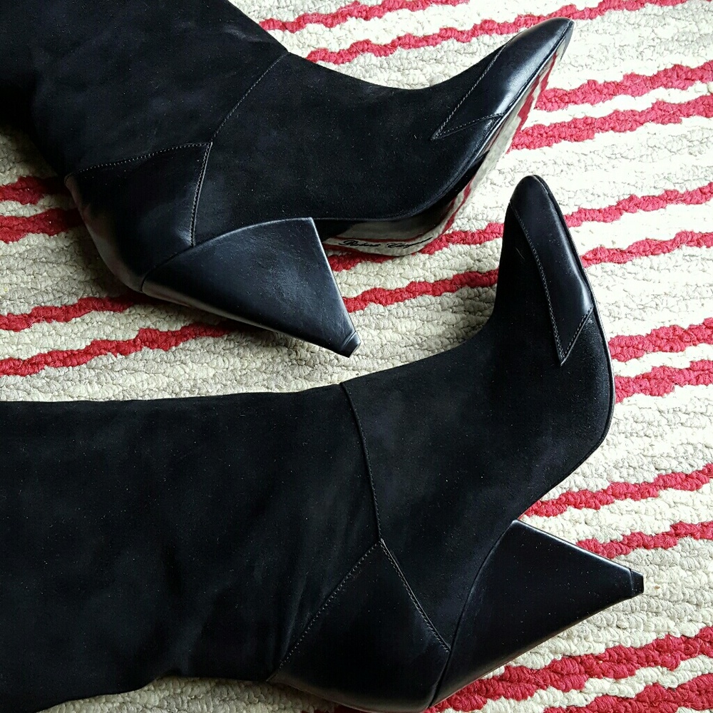 Robert Clergerie black suede avant garde boots 38